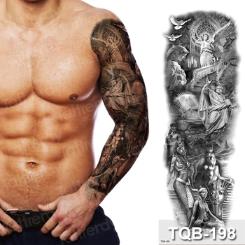 tatuagem temporária mangas pretas grandes tatuagens mecânica niples máquina de tatuagem temporária mens tatoo no ombro de água falso