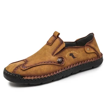 DAFENP Nova moda de Alta Qualidade, masculina Casual Sapatos de Couro Exterior Sapatos de Couro Homens Flats Condução Sapatos Homens 38-46