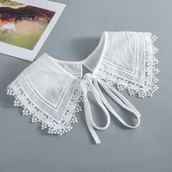 Branco simples Falso Colares Xale Mulheres Camisa Blusa Tops Falso Colar Feminino de Verão Destacável Vestido de Gola Xale Fuax Cols