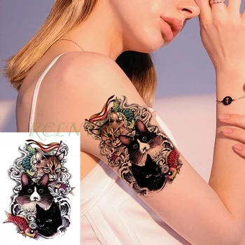 Impermeável da Etiqueta Temporária Tatuagem combinação animal pavão olhos Falsa Tatoo Flash corpo art Tatto para a Menina Mulheres Homens criança