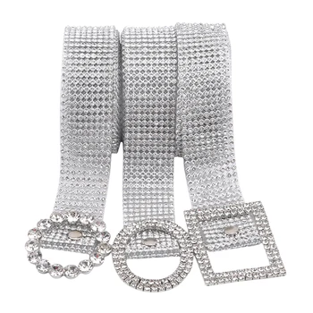 Brilhante Mulheres Cinto de Cintura Cadeia Completa de Diamante Strass Cristal Cinto de Luxo Doce Cinto De 2022 Cintos da Moda