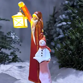 Natal Resina Elk Papai Noel Boneco De Neve Lanterna Ornamentos Feliz Natal Para Decoração De Casa Figuras Miniaturas De Ano Novo Z2g6