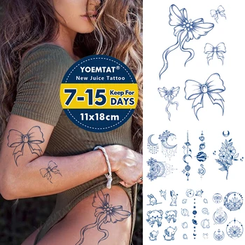 Semi-Permanente De Ervas Impermeável Da Etiqueta Temporária Tatuagem De Borboleta Laço Duradouro De Tinta Tatto Sexy Corpo Arte Fake Tattoos Mulheres