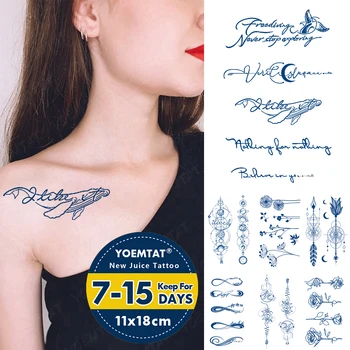 Semi-Permanente Impermeável Tatuagem Temporária Adesivos De Baleias Do Oceano Texto Suco De Duração De Tinta 7-15 Dias Genipin De Ervas Falso Braço De Tatuagem