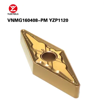 YUZETOOLS 10pcs VNMG160404-PM YZP1120 Torneamento CNC Cutte Torno Semi Usinagem de Acabamento de Aço de Insertos de Carboneto de Tungstênio