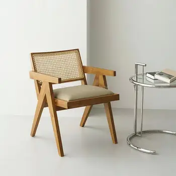 Designer de vime, sofás cadeira de sala de estar de lazer cadeira de varanda corda tecidos Nórdicos preguiçoso teng sólida cadeira de madeira