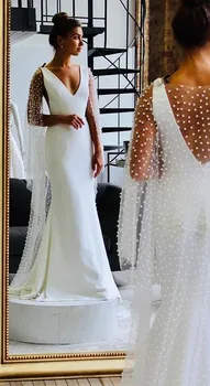 Sereia Vestidos De Noiva Com Pote De Tule Longo Boho Elegantes Vestidos De Casamento 2020 Vestido De Noiva Vestido De Noiva