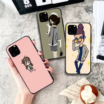 Fashion girl Caso de Telefone para o iPhone 11 12 Pro mini pro XS MAX 8 7 6 6S Plus X 5S SE DE 2020 XR