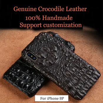 LANGSIDI de Luxo Original couro de crocodilo caso de telefone Para o iphone XR xs 11 pro máximo de 12 artesanal tampa traseira Para iphone 12 pro max 8