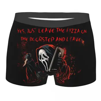 Grito De Halloween Filme Underwear Homens Sexy De Impressão Personalizada De Horror Espírito Gritando Careta Boxer Shorts Calcinha