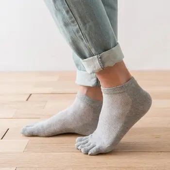 verão Meias masculinas de Algodão de cinco dedos meias de corte baixo ultra-thin seção de malha meias curtas meias masculinas de alta qualidade 5 pares/monte