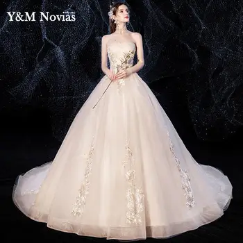 Estilo Coreano Robe De Mariee Novos Vestidos De Casamento Sem Alças De Apliques De Renda Por Atacado De Trem Desde Simples Vestido De Noiva Vestidos Noiva