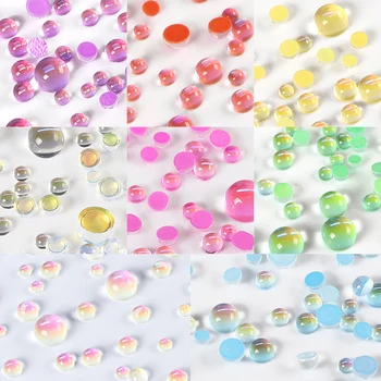 3D de Cristal Cintilante Sereia Contas Redondas Rhinestones da Arte do Prego Aurora Bola de Vidro Manicure Jóias de Unhas de Verão Acessórios RK140144