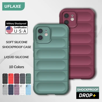 UFLAXE Original Macia capa de Silicone para Apple iPhone 12 / 12 Pro / 12 Pro Max à prova de Choque anti-deslizamento da Tampa Traseira da Carcaça