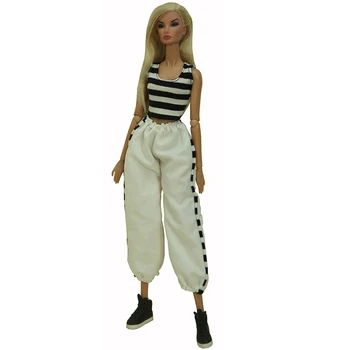 NK Oficial 1 Pcs Hip Hop Roupas para a Boneca Barbie Calças Casuais Senhora do Escritório Roupas 1/6 Bonecas Acessórios Brinquedos