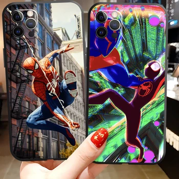 Marvel homem-Aranha Casos de Telefone Para o iPhone 11 12 Pro MAX 6 7 8 Plus XS MAX 12 13 Mini X XR SE de 2020 Coque Tampa Traseira