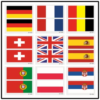 Rocooart 2019 Mundial De Futebol Da Tatuagem Europeu De 14 Países Bandeira Impermeável Da Etiqueta Temporária Tatuagem Mulheres Falsa Tatoo Taty Para Homens