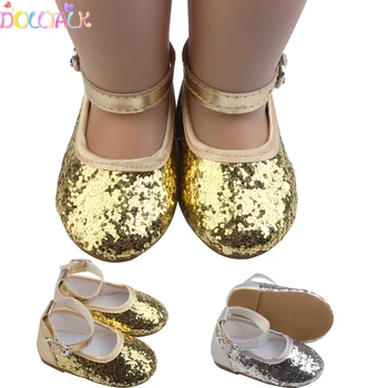 2 Cores Delicadas Sequin Princesa Sapatos de Boneca Sapatos Desgaste Por 43 cm Novo Bebê Reborn Dolls Brinquedos Para Meninas 1/3 BDJ &Blyth Bonecas