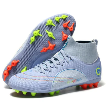 Venda quente Ultraleve Homens de Futebol, Sapatos de Desporto FG/TF Exterior Menino antiderrapantes de Alta-top de Treinamento de Futebol Botas Tênis para Mulheres